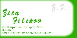 zita filipov business card